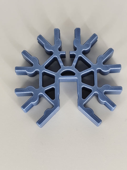 K'NEX Connector Metallic Blue 7-way 3D